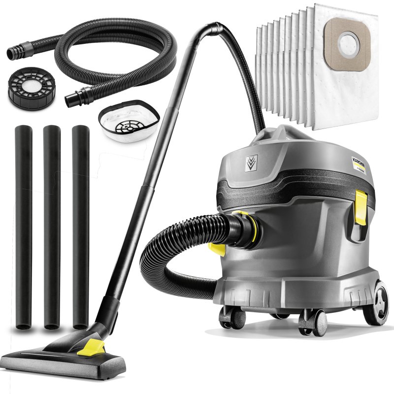 T 11/1 Classic HEPA + 10x Worek Fizelinowy (850W, 11L) profesjonalny odkurzacz na sucho Karcher