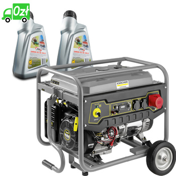 PGG 8/3 AVR + 2x Olej Silnikowy 0,6L (7500W, 25L) Agregat prądotwórczy, generator prądu Karcher