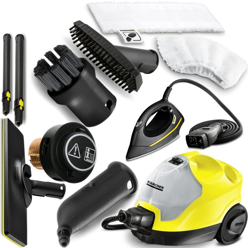 SC 4 EasyFix + żelazko (2000W, 3,5bar) Parownica, mop parowy Karcher 17w1 | Zabija wirusy i bakterie