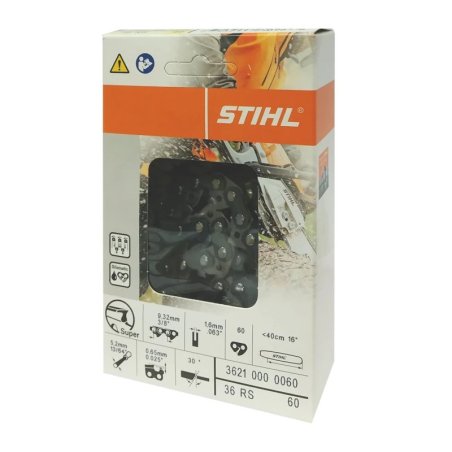 Łańcuch Stihl 3/8", 1,6 mm, 60 ogniw, na prowadnicę 40 cm, Rapid Super (RS)