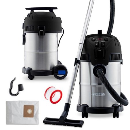 Nilfisk MULTI II 30 T Inox VSC BLACK EDITION (1400W, 21kPA, 30L) Odkurzacz Domowo-Warsztatowy