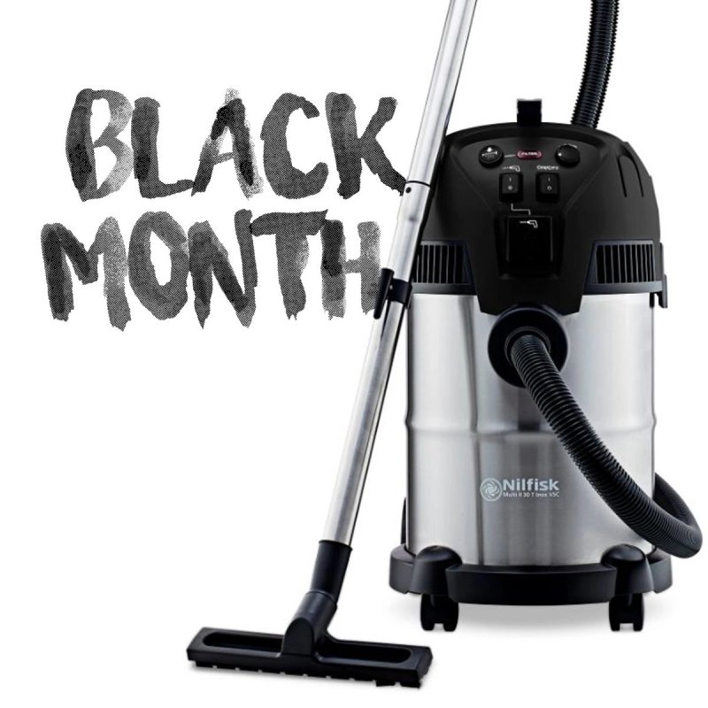 Nilfisk MULTI II 30 T Inox VSC BLACK EDITION (1400W, 21kPA, 30L) Odkurzacz Domowo-Warsztatowy