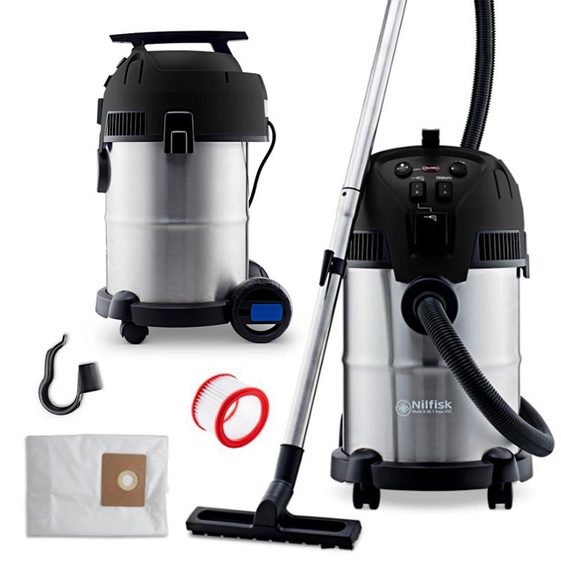 Nilfisk MULTI II 30 T Inox VSC BLACK EDITION + WORKI (1400W, 21kPA, 30L) Odkurzacz Domowo-Warsztatowy