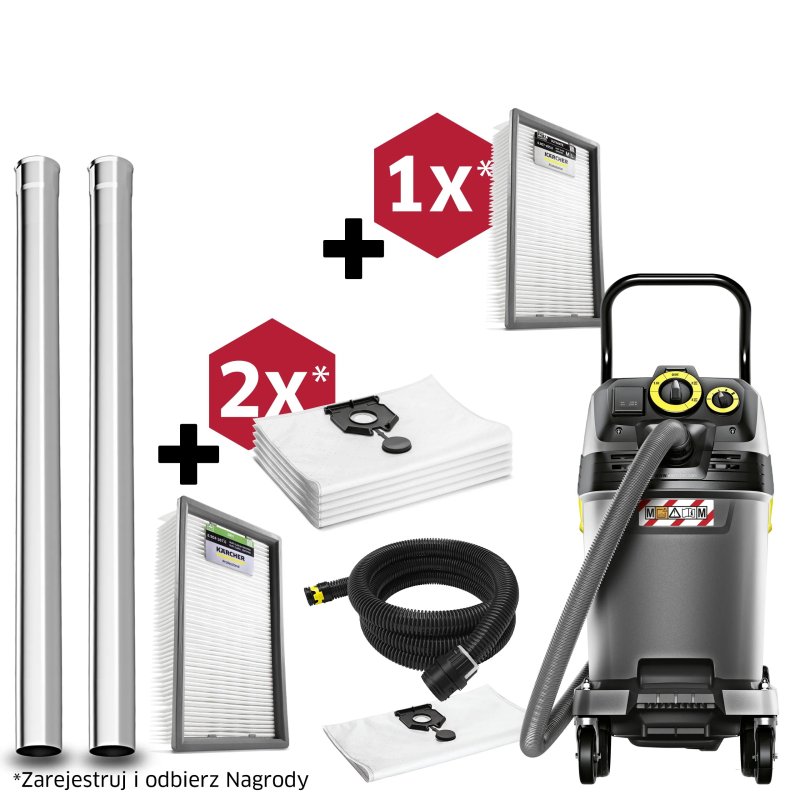 NT 50/1 Tact Te L (1380W, 50L) profesjonalny odkurzacz Karcher