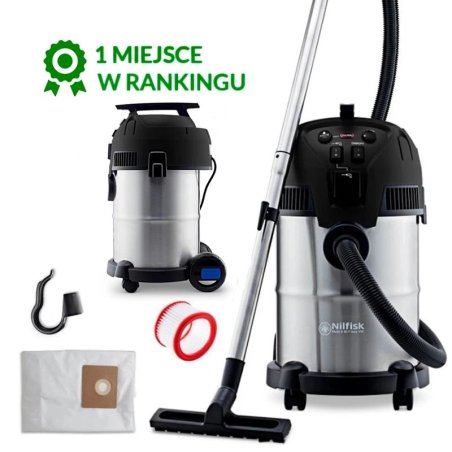 Nilfisk MULTI II 30 T Inox VSC BLACK EDITION (1400W, 21kPA, 30L) Odkurzacz Domowo-Warsztatowy
