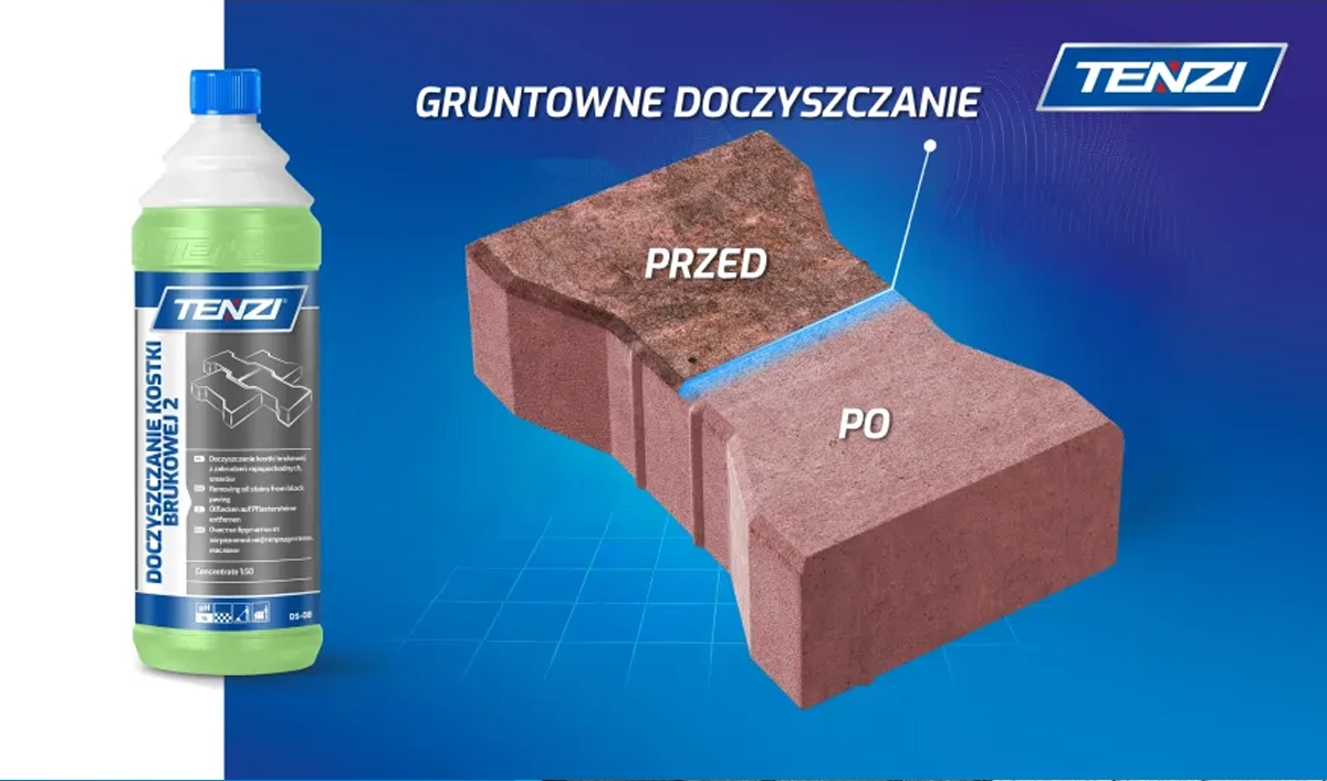 Użycie maszyny szorującej z preparatem Tenzi