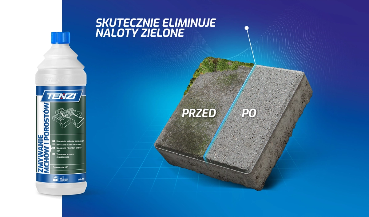 Usuwanie mchu z kostki brukowej