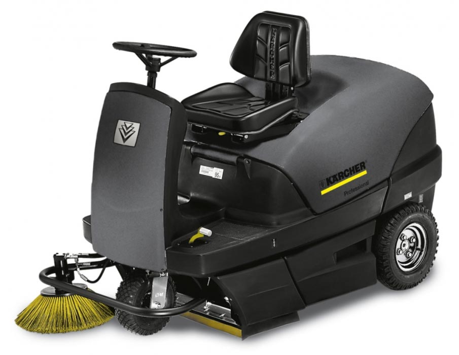 Profesjonalna, zamiatarka przemysłowa KM 100/100 R Lpg firmy Karcher z napędem na LPG. Profesjonalna, zamiatarka przemysłowa KM 100/100 R Lpg firmy Karcher z napędem na LPG. Prezentowana w pozycji stojącej.