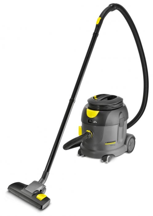Profesjonalny odkurzacz jednofunkcyjny T 17/1 eco!efficiency firmy Karcher Profesjonalny odkurzacz jednofunkcyjny T 17/1 eco!efficiency firmy Karcher. Prezentowany w pozycji stojącej.