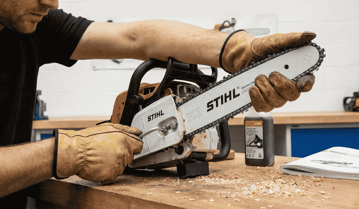 napinanie łańcucha w pilarce stihl