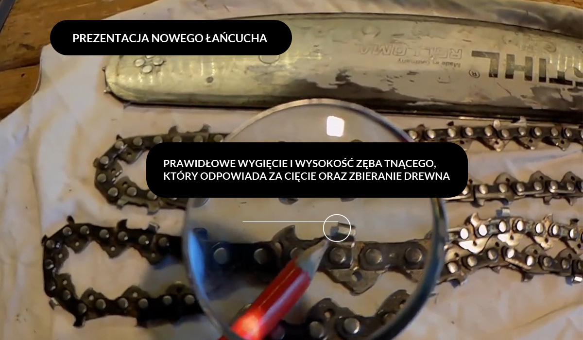 nowy łańcuch w pilarce spalinowej 