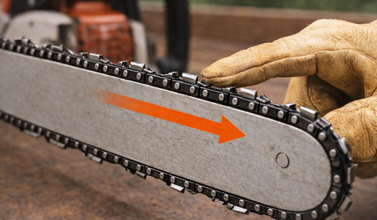 w którą stronę założyć łańcuch w pilarce